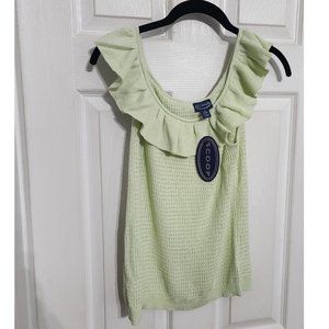 NWT ruffle sleeve knit tank top